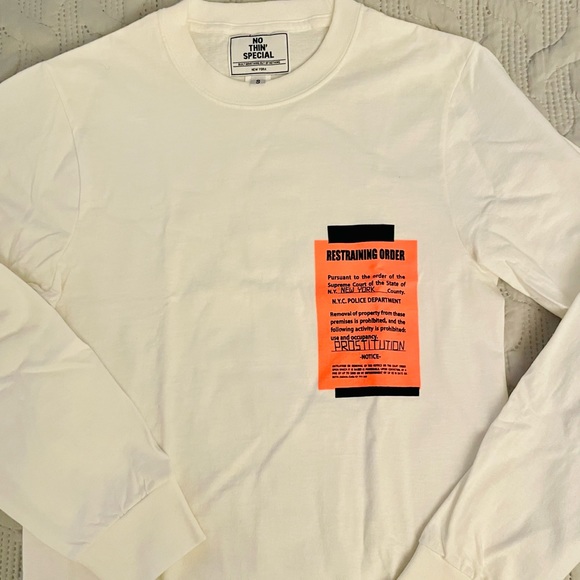 Long sleeve t-shirt NOTHIN’ SPECIAL nyc, white cotton Size Small - Picture 4 of 4